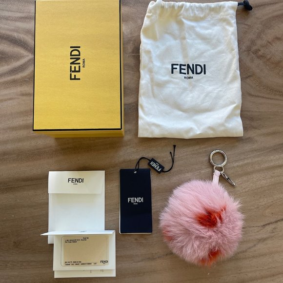 Fendi Pom Pom Multicolor Fur Charm - Picture 2 of 12
